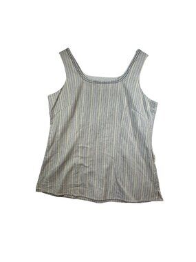 The Earth Collection‎ Striped Tank Top Small Cotton Silk Blend Square Neck nwot
